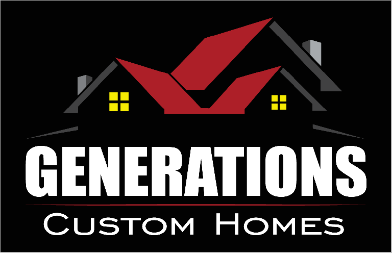 Original GENERATIONS Custom Homes Logo  PDF Black Background png