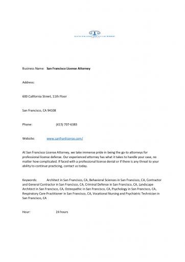 San Francisco License Attorney page 0001 jpg