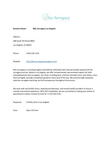 Bliss Surrogacy Los Angeles jpg