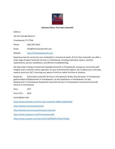 First Class Locksmith page 0001 jpg