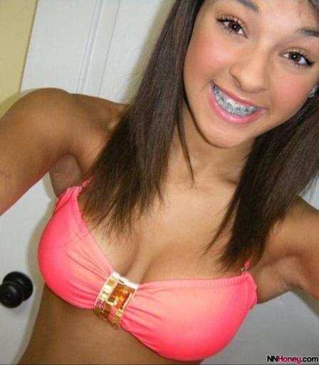 braces and boobs selfie jpg
