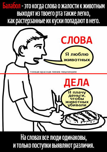 Слова и дела  Тонкая красная линия лицемерия Балабол png