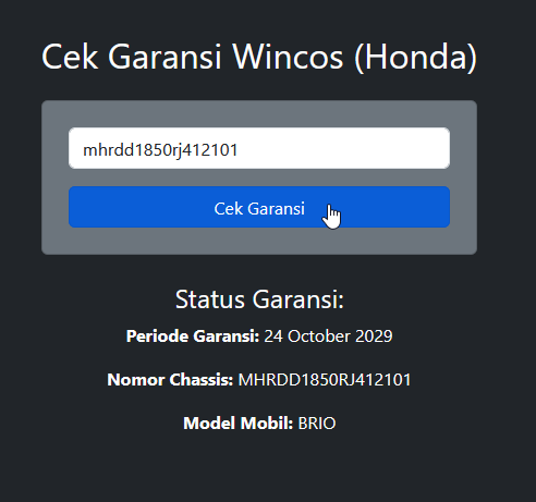 garansi wincos